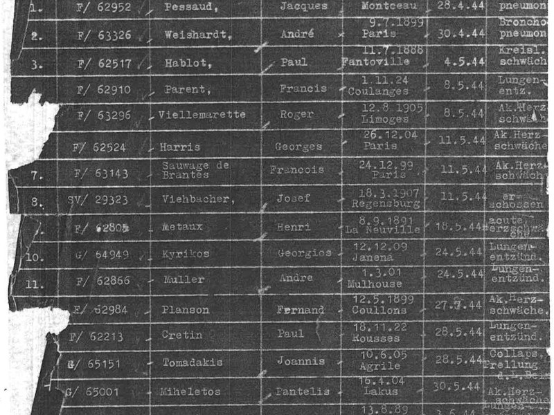 Oběti na životech v pobočném koncentračním táboře Melk